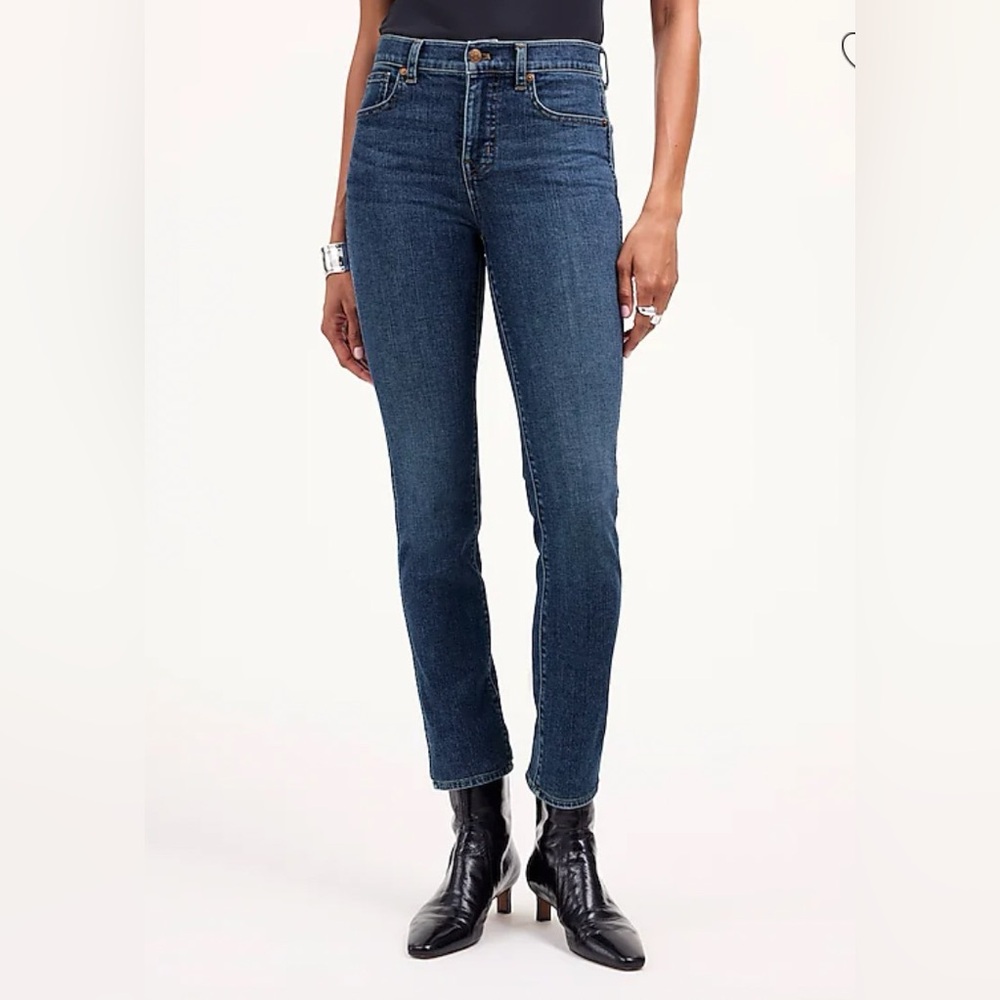 Madewell Stovepipe Jeans Dark Wash Denim Size 28P Petite Stretch Straight leg